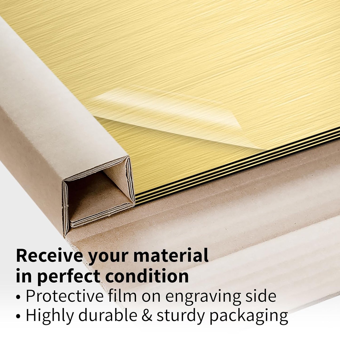 Trotec | Metallic Looking Acrylic Sheet | 12"x24"x1/32, 4 Pcs | Brushed Gold/Black | Metallic Finish - Scratch Resistant for Laser Engraving & Cutting,Printing,Glowforge,Name Plate | USA Made