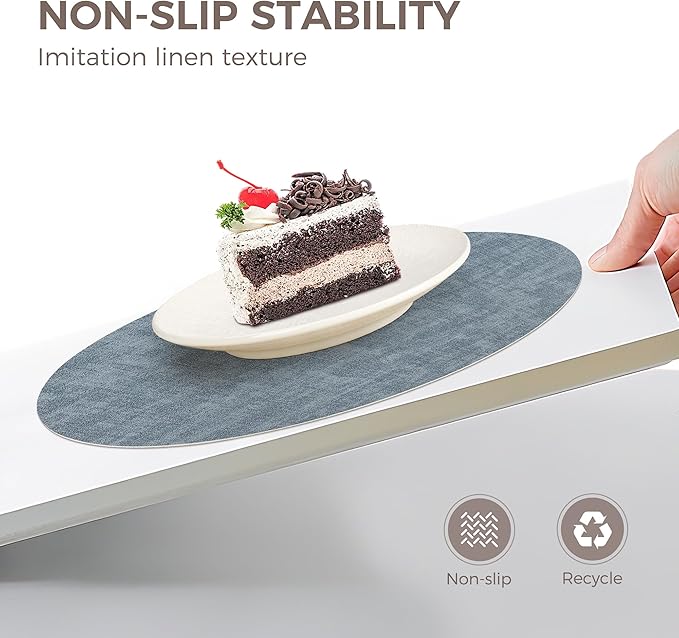 13" Round Placemats Set of 6, NCUE Dual-Sided Faux Leather Heat Resistant Table Mats, Waterproof Oilproof Washable Protective Table Placemats with Coaster, Wipeable Vinyl for Indoor & Outdoor Use