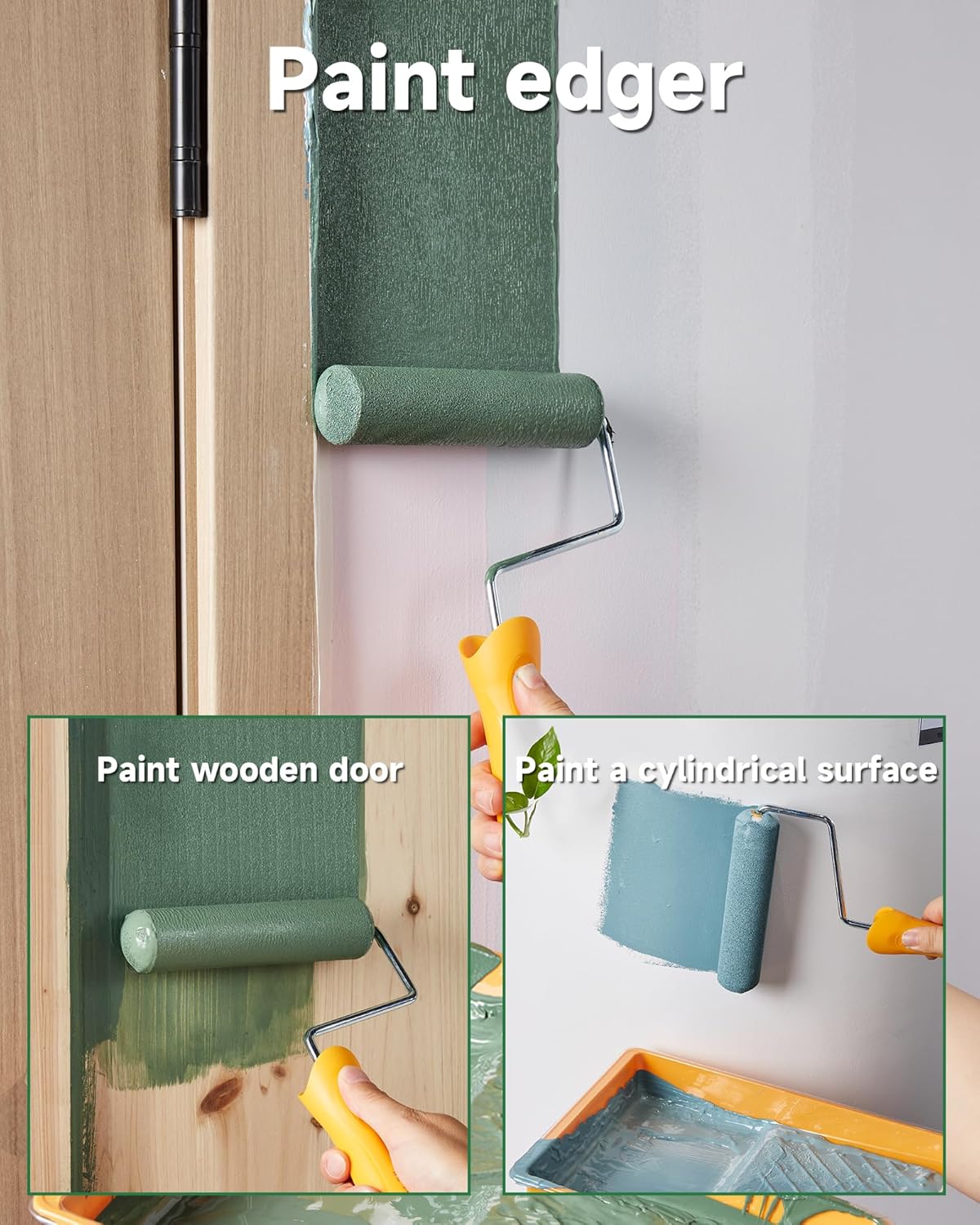 Voomey 17 Pcs 6 Inch Foam Paint Roller Kit with Angle Paint Brush,Paint Tray with Liners,Paint Kit for Painting Walls,Cabinet,Trim