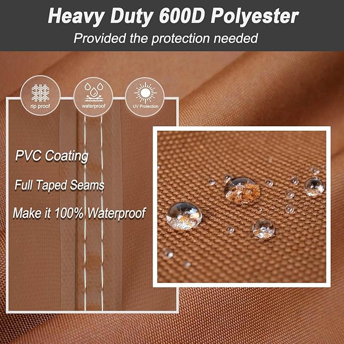 NettyPro Grill Cover Heavy Duty Waterproof 44 inch, Outdoor 2 Burners Gas BBQ Cover for Outside Weber, Char-Broil, Brinkmann, Nexgrill Barbecue, Brown