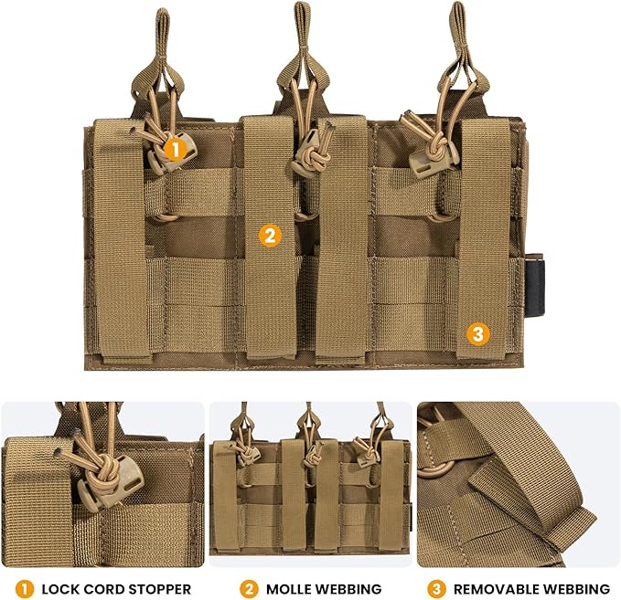 EXCELLENT ELITE SPANKER Tactical Open-Top Single/Double/Triple Molle Mag Pouch for Pistol Mag Pouch Tactical Bag Accessories Holder