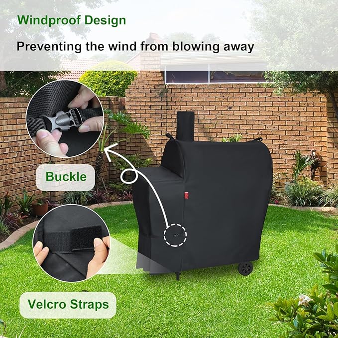 Outdoor Grill Cover Fits Royal Gourmet CC1830/CC1830V 30" Charcoal Grill, Waterproof 600D Heavy Duty Barrel Grill Cover, Fade Resistant & Rip-Proof BBQ Grill Covers for Weather Protection.