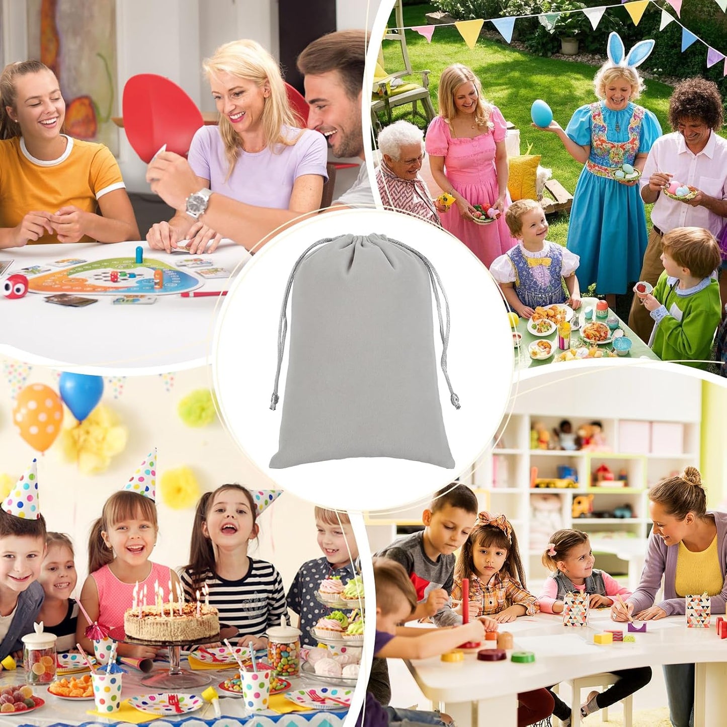 Velvet Drawstring Jewelry Bag, 50Pcs Grey Dice Bag, 5x7 Tarot Card Pouch, Or Wrapping Halloween Party Favors, Mojo, Small Bussiness, Jewelry, Bracelet, Customers