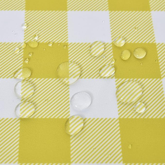 Classic Gingham Tablecloth Fabric - Oblong 58x120 Water Resistant Chequered Pattern Table Cloth for Indoor/Outdoor Use - Tabletop Cover for Birthday, Picnics, Gardens, and Parties