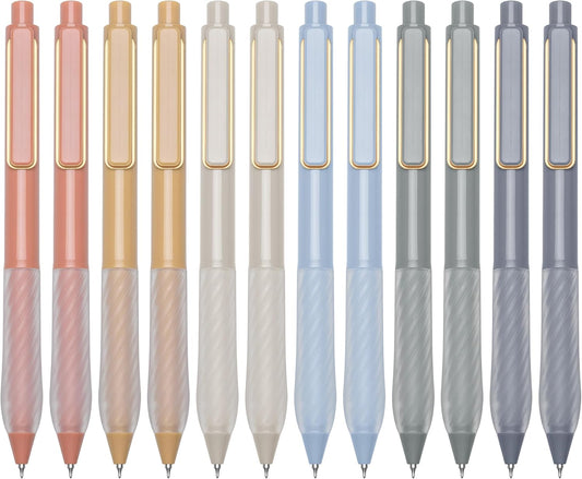 Gel Pens 0.5mm Point Pen Black Ink Smooth Writing Retractable Pen for Office,School Supplies,12-Count (Gold clip)