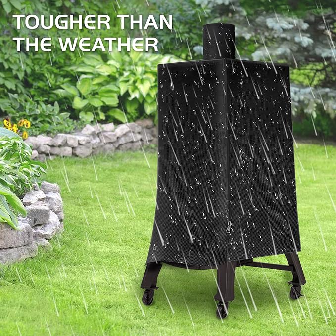 Smoker Cover for Pit Boss 3 Series Vertical Grill PBV3P1 PBV3D1 PBV3G1 Outdoor Wood Pellet Waterproof Zipper 600D Heavy Duty BBQ Grilling Accessory 73351