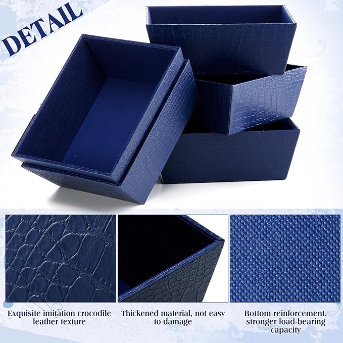 Wonderjune 20 Pcs Valentines Day Gift Baskets Empty To Fill Baskets For Gifts Empty With Gift Bag Bow Valentines Gifts Storage Basket Bulk for Wedding Party Wrapping(Royal Blue)