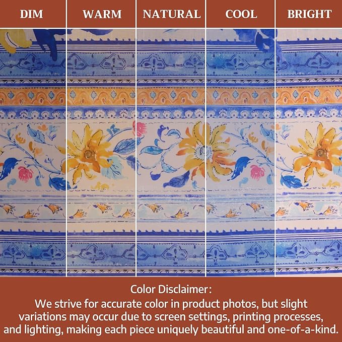 Maison d'Hermine Table Cloth Round Table 100% Cotton Tablecloth for Dining Room, Farmhouse, Home, Hotel, Parties & Wedding - Ideal for Easter Decorations Spring & Summer (Girassol, 63" Round)