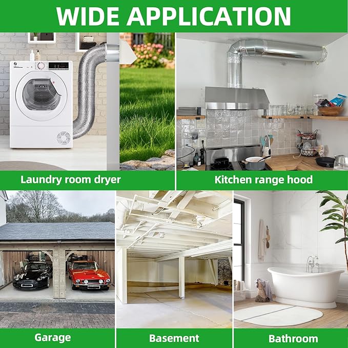 6 Inch Hooded Wall Vent with Screen and Damper,Wall Exhaust Vent Cover Cap,Dryer Vent Cover Outside,Exterior Wall Vent Hood Outlet Air Vent for Kitchen Range Hood Air Ventilation,Galvanized Steel,Whit