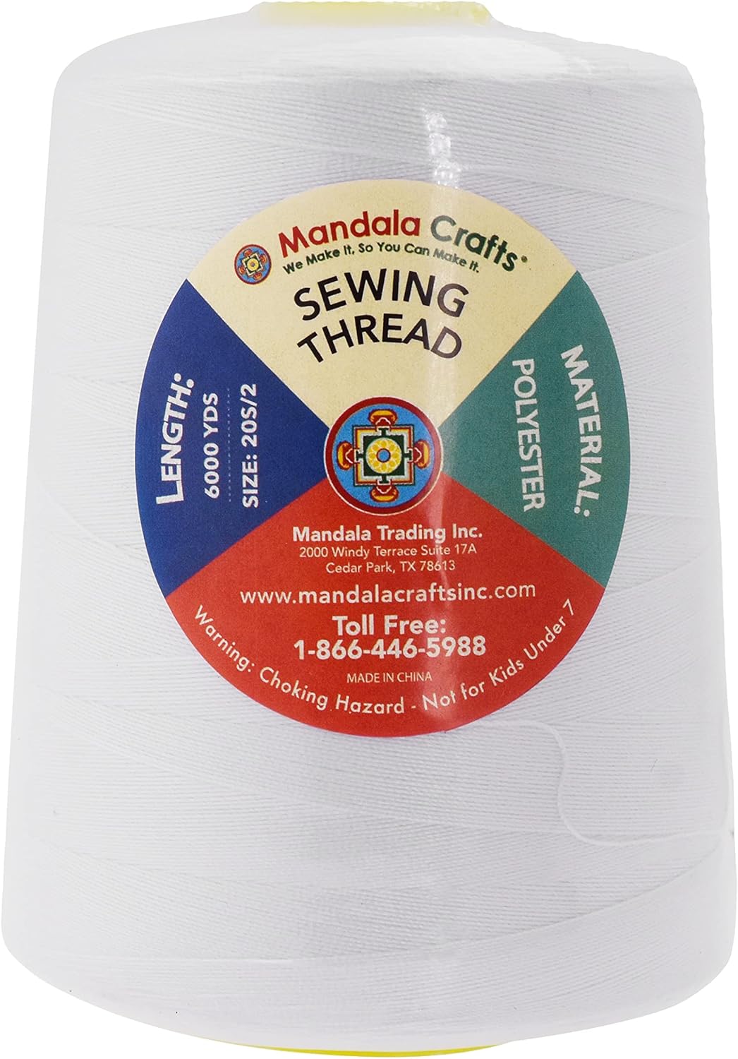 Mandala Crafts 5 Pack of Serger Threads Cones Spools - 20S/2 30000 Yards Polyester Assorted Neutral Colors Threads for Sergers Machine and Overlock Quilting Sewing Machine