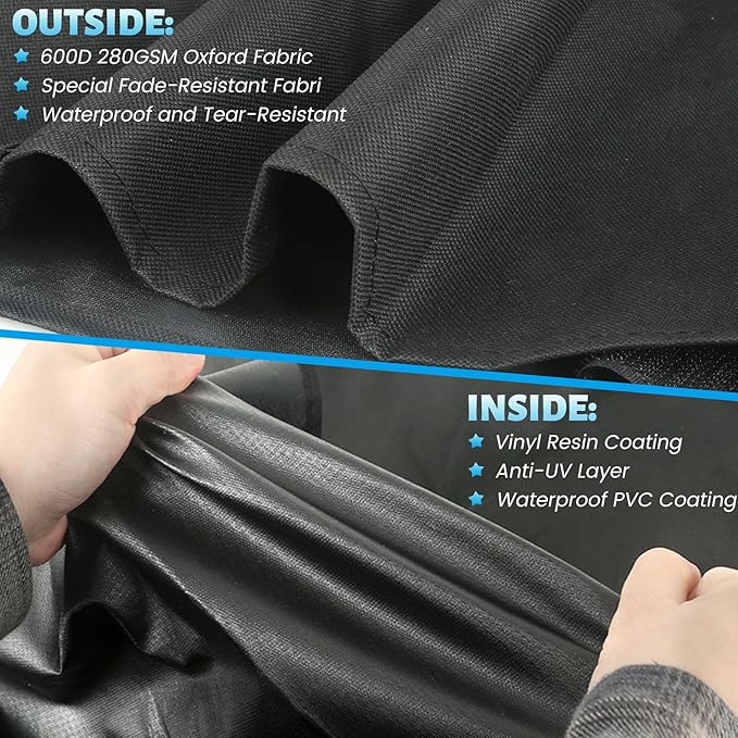 Grill Cover for Weber Searwood XL 600 Pellet Smoker Replacement Parts 3400146 Heavy-Duty 600D Outdoor Waterproof BBQ Grilling Accessory