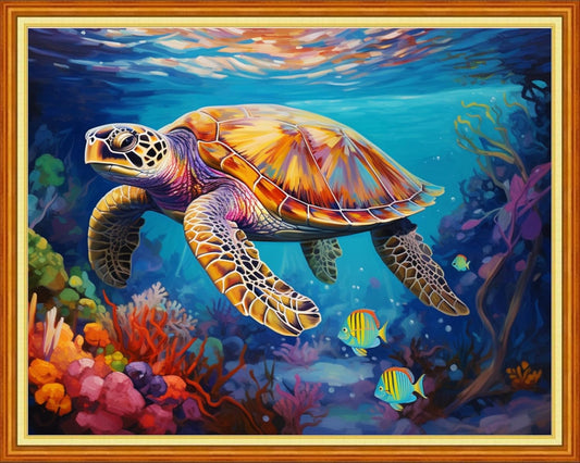 Dooxvey Cross Stitch Kit for Adult Beginners - Millennium Turtle 16x20 inch Pattern