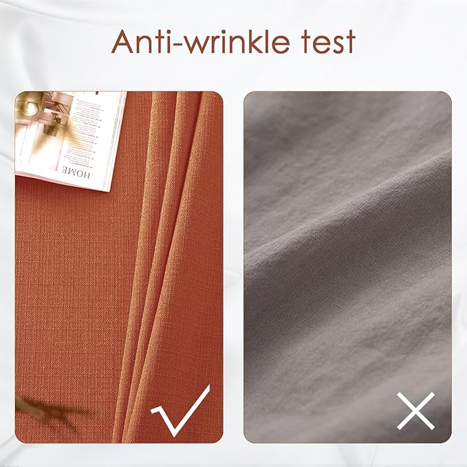 BALCONY & FALCON Rectangle Tablecloth Washable Wrinkle Resistant and Water Proof Table Cloth Decorative Linen Fabric Tablecloths for Dining Parties Kitchen Wedding and Outdoor Use (Cinnamon, 55x70)