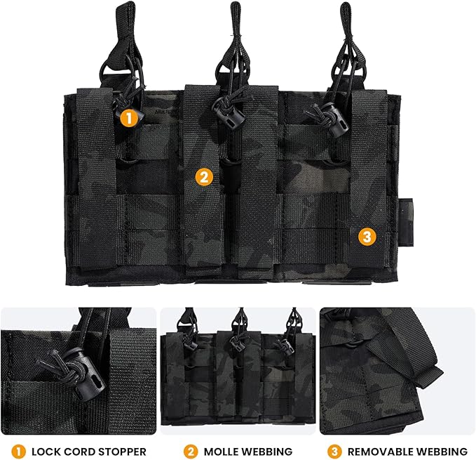 EXCELLENT ELITE SPANKER Tactical Open-Top Single/Double/Triple Molle Mag Pouch for Pistol Mag Pouch Tactical Bag Accessories Holder