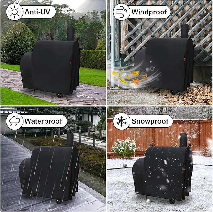 Outdoor Grill Cover for Royal Gourmet CC1830FC Barrel Charcoal Grill, 46" Waterproof 600D Heavy Duty BBQ Grill Cover, Cover Geny Charcoal Grill Covers Fit Royal Gourmet CC Series Grills.
