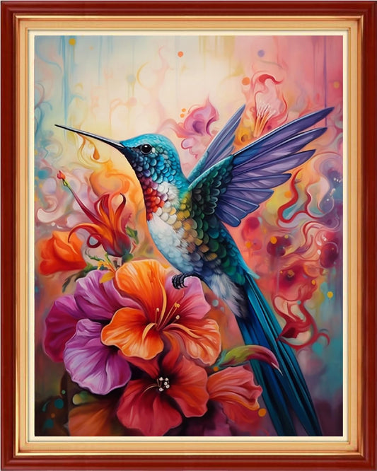 Artvxeay Stamped Cross Stitch Kits Beginners Full Range of Embroidery Starter Kits for Adults Printed Cross Stitching DIY Needlepoint Kit 11CT - (Hummingbird Flowers 16x20 inch)