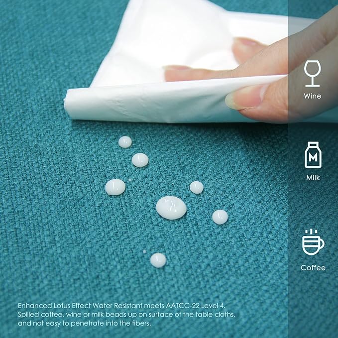 BALCONY & FALCON Rectangle Tablecloth Washable Wrinkle Resistant and Water Proof Table Cloth Decorative Linen Fabric Tablecloths for Dining Parties Kitchen Wedding and Outdoor Use (Lake Blue, 55x95)