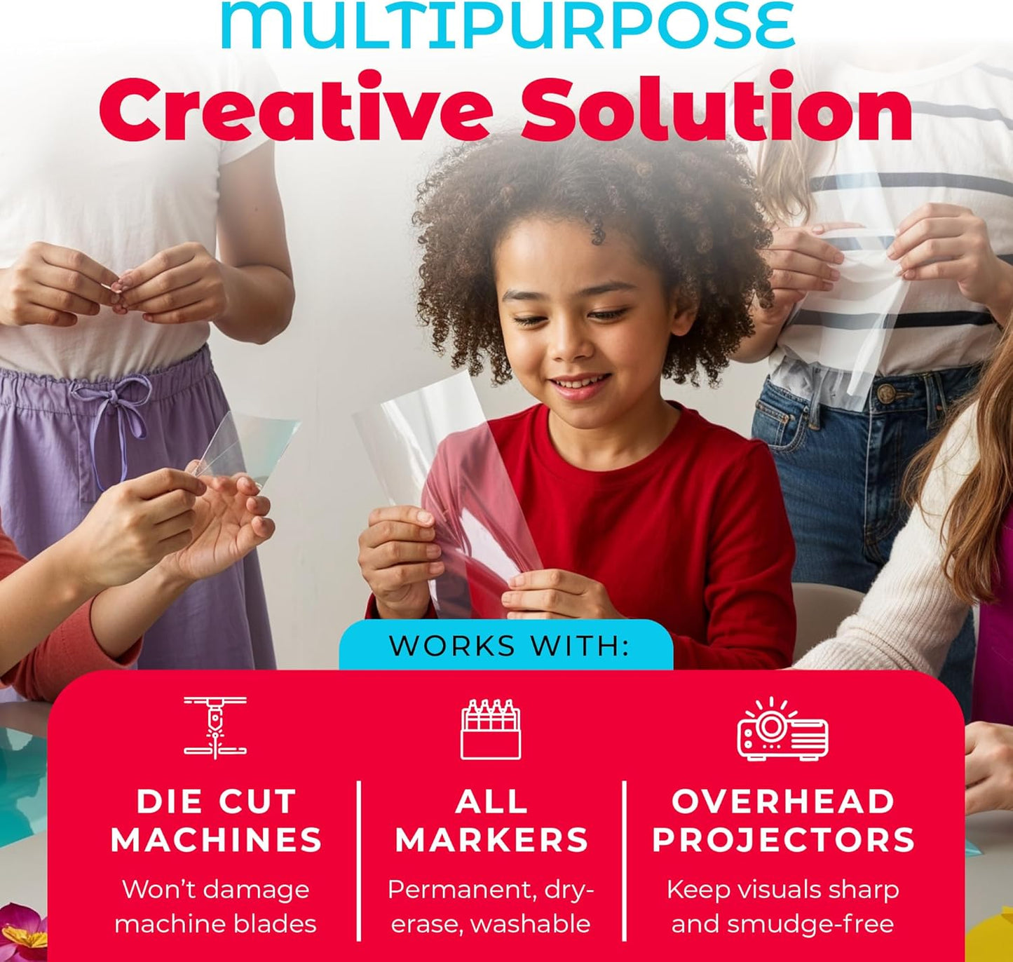 Hygloss 12" x 12" Acetate Paper - 7 Mil Clear Acetate Sheets for Crafts Projects, Cricut Stencil Sheets, Classroom Stencil Sheets, Reusable Transparent Clear Plastic Sheet (Not for Printers) 48 Pack