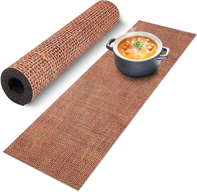 Trivet Table Runner Hot Plates Mat 12 X 40 Inch Heat Resistant Table Protector Waterproof Decorative Farmhouse Kitchen Trivets Counter Heat Proof Placemats for Hot Dishes (Linen)