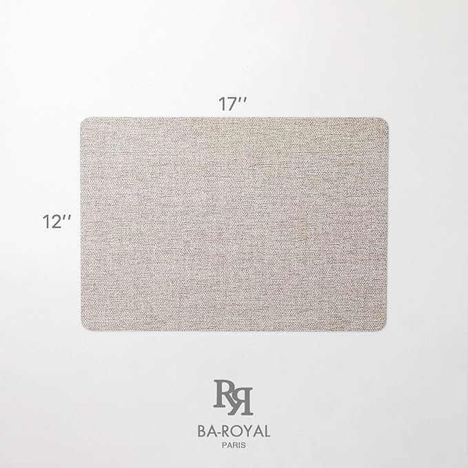 Faux Leather Placemats Set of 6 Vinyl Washable Wipeable Table Mats for Kitchen Dining Table Heat Resistant Waterproof Modern Indoor/Outdoor Placemats Non-Slip Easy Clean Place Mats (Mix Gray)