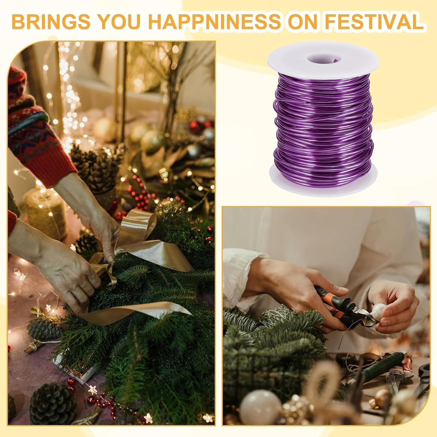 uxcell 12 Gauge / 2mm Anodized Aluminum Wire for Jewelry Craft Making, 102 Feet Bendable Flexible Wire for DIY Home Decor Gardening Sculpture, Purple