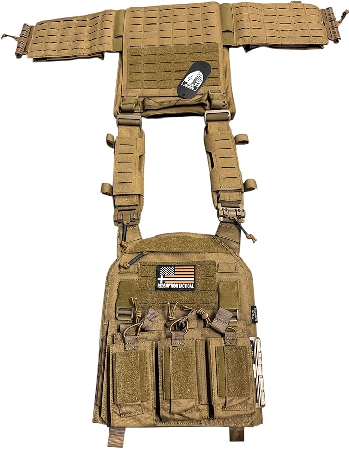 Redemption Crusader 2.0 Molle Quick Release Buckles Airsoft Vest With Adjustable Size Sides And Triple Pouch