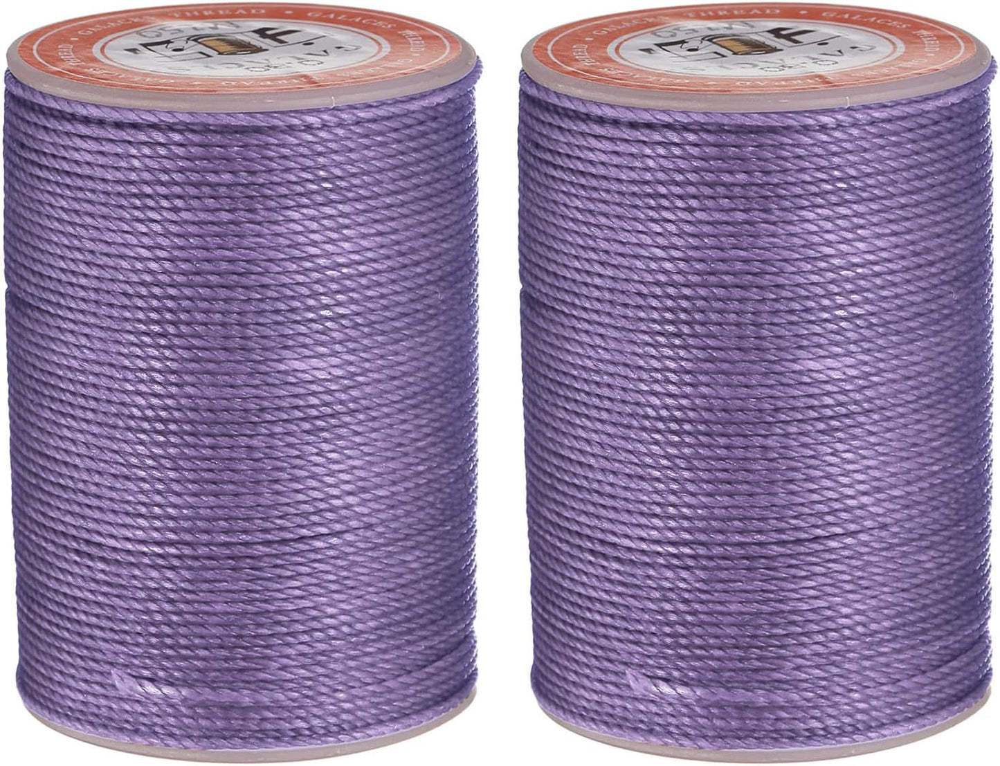 uxcell Round Leather Sewing Waxed Thread, 55m / 60 Yards Polyester Wax String, 0.80mm Wax Stitching Cord for Leather Crafts, Bookbinding, Bracelets Braided, Light Purple, 2pcs