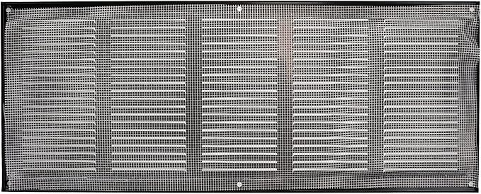 Repa Market Air Vent Cover 20x8 Inch (Outer Dimensions) Black Galvanized Steel Louvered Grill Cover with Mesh Screen/Wall or Ceiling Vent/HVAC Register for Indoor and Outdoor Ventilation