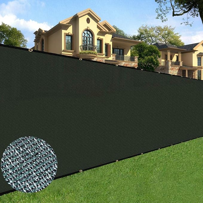 Sunnyglade 6 feet x 50 feet Privacy Screen Fence Heavy Duty Fencing Mesh Shade Net Cover for Wall Garden Yard Backyard (Green, 6 ft X 50 ft)