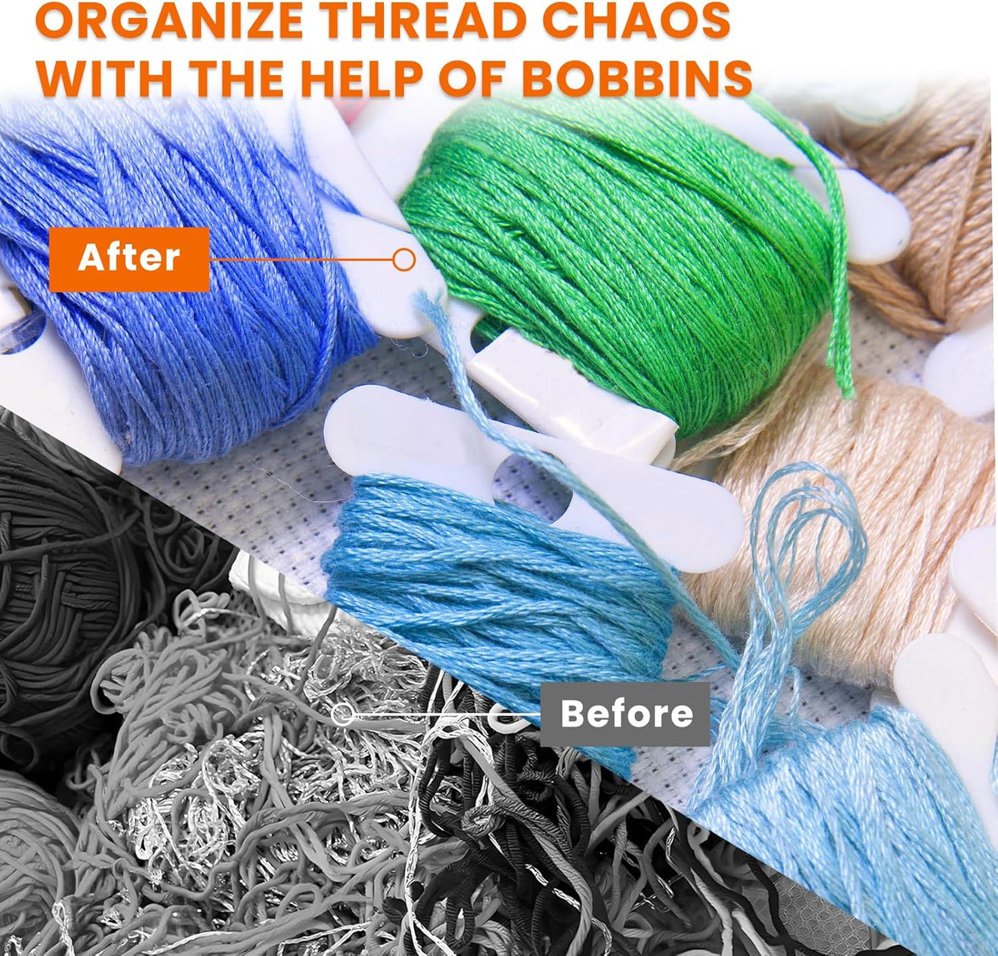 Embroidery Floss Thread Organizer Storage,Bobbin Winder,Embroidery Floss Bobbins Thread Holder,1 Removable 24 Compartments With 150 Floss Bobbins And Numbers Stickers For Craft DIY Sewing Bead Storage