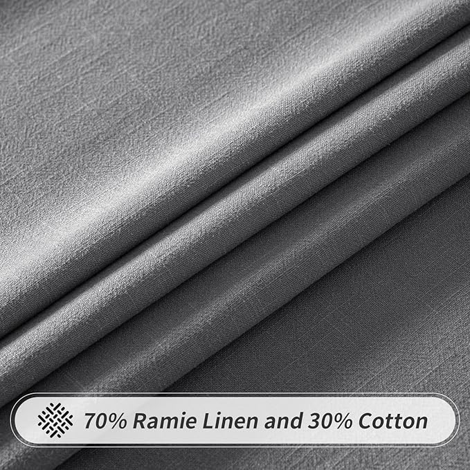 MIULEE Linen Cotton Blend Tablecloth Rectangle, Luxury Waterproof Stain Resistant Durable Farmhouse Oblong Table Cloth for Dining Party Christmas Weddings Birthday, 52 x 84 inch, Light Grey