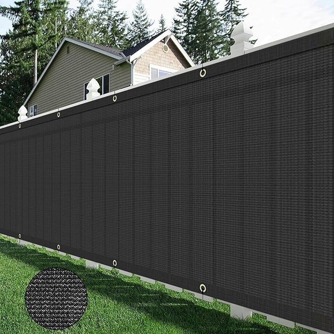 AYOHA 4' x 108' Privacy Fence Screen Fabric Mesh Shade Net Cover, Heavy Duty 160 GSM Privacy Barrier for Chain Link Fence, 90% Privacy Blockage, Excellent Airflow, Cable Zip Ties Included, Black