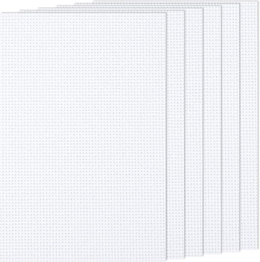 6 PCS Cross Stitch Aida Fabric 14 Count, 18 by 12 Inch, Classic Reserve Cross Stitch Aida Cloth for Home DIY Embroidery Decoration, White