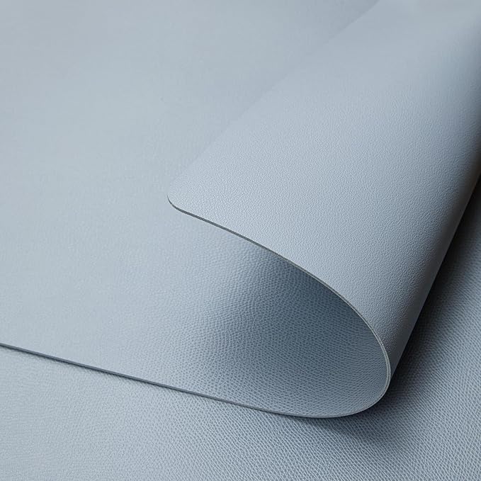 DOLOPL Faux Leather Placemats Set of 6, Wipeable Anti Slip Dining Place Mats for for Kitchen Dining Room Table Decorations, Dusty Blue Heat Resistant Table Place Mats for Indoor & Outdoor Use