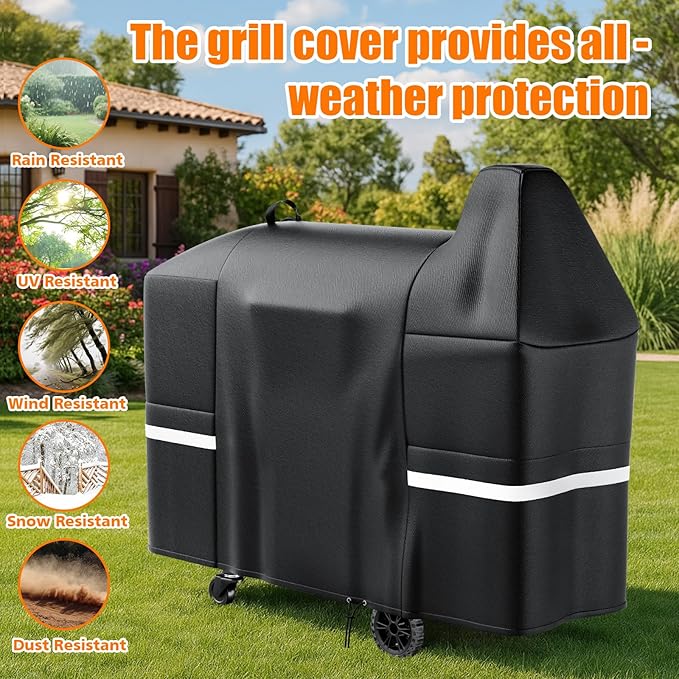 Hisencn Grill Cover for Pit Boss Austin XL, 600D Heavy Duty Pellet Smoker BBQ Cover for Pit Boss 1000 Series, 1000D3, 1000S, 1000SC, Rancher XL, 1100 Pro, 1150, Z Grill 1000 – UV & Fade Resistant