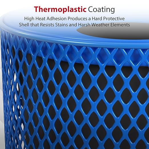 Leisure Craft Heavy-Duty 32 Gallon Receptacle, Portable, Liner Included, Made with Heavy-Gauge Metal and a Durable Thermoplastic Coating, Commercial Outdoor Park Receptacle, Made in The USA