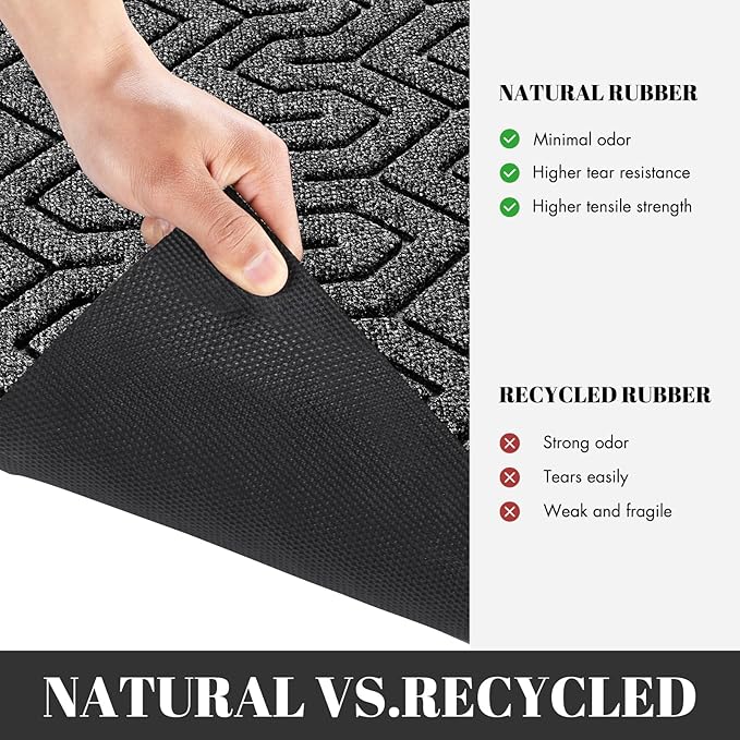 Yimobra 72x24 Indoor Outdoor Runner Rug, Heavy-Duty Entrance Mat for High Traffic Areas, Commercial Grade Welcome Door Mat, Easy Clean Mix Grey