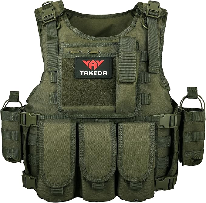 YAKEDA Adjustable Tactical Airsoft Training Vest | Camping, Fishing, Hunting,Gift for Halloween and New Year