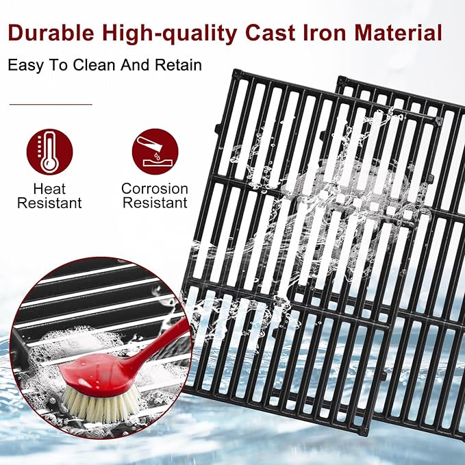 Hiorucet Spirit Grill Parts for Weber Spirit I & II 300 Series with Front Mount Controls E310 E320 E330 S310 S320 S330 SP310 SP320 GS4, 7638 Grill Grates 7636 Flavorizer Bars for Weber Spirit Grill