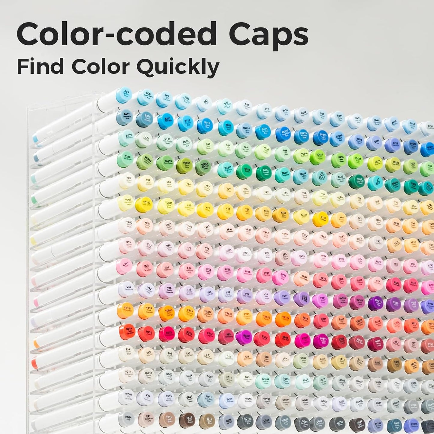 Ohuhu Alcohol Markers Brush Tip - 168-color Art Marker Set Double Tipped Alcohol-based Markers for Artist Adults Coloring Illustration- Brush & Chisel - Honolulu - Refillable Ink