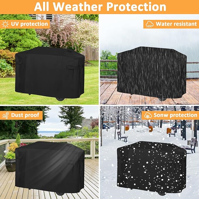 Grill Cover for Weber 28 Inch Griddle Grill Replacement 7771 Cover, Waterproof Full-Length Griddle Cover for Weber Premium 28” Griddle Grills 3 Burner 1501005 Grill Models, 55 Inch Outdoor BBQ Cover