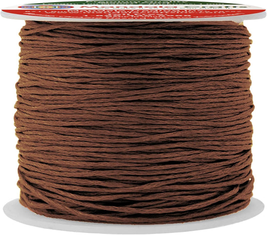 Mandala Crafts 1mm 109 Yards Brown Cotton Waxed Cord for Jewelry Making Bracelet Cord Waxed String - Beading String Thread Jewelry Cords for Necklaces String