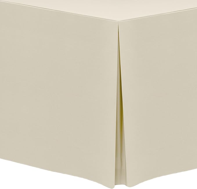 Ultimate Textile -3 Pack- 5 ft. Fitted Polyester Tablecloth - Fits 30 x 60-Inch Banquet and Folding Rectangular Tables - 42" H, Tan Beige