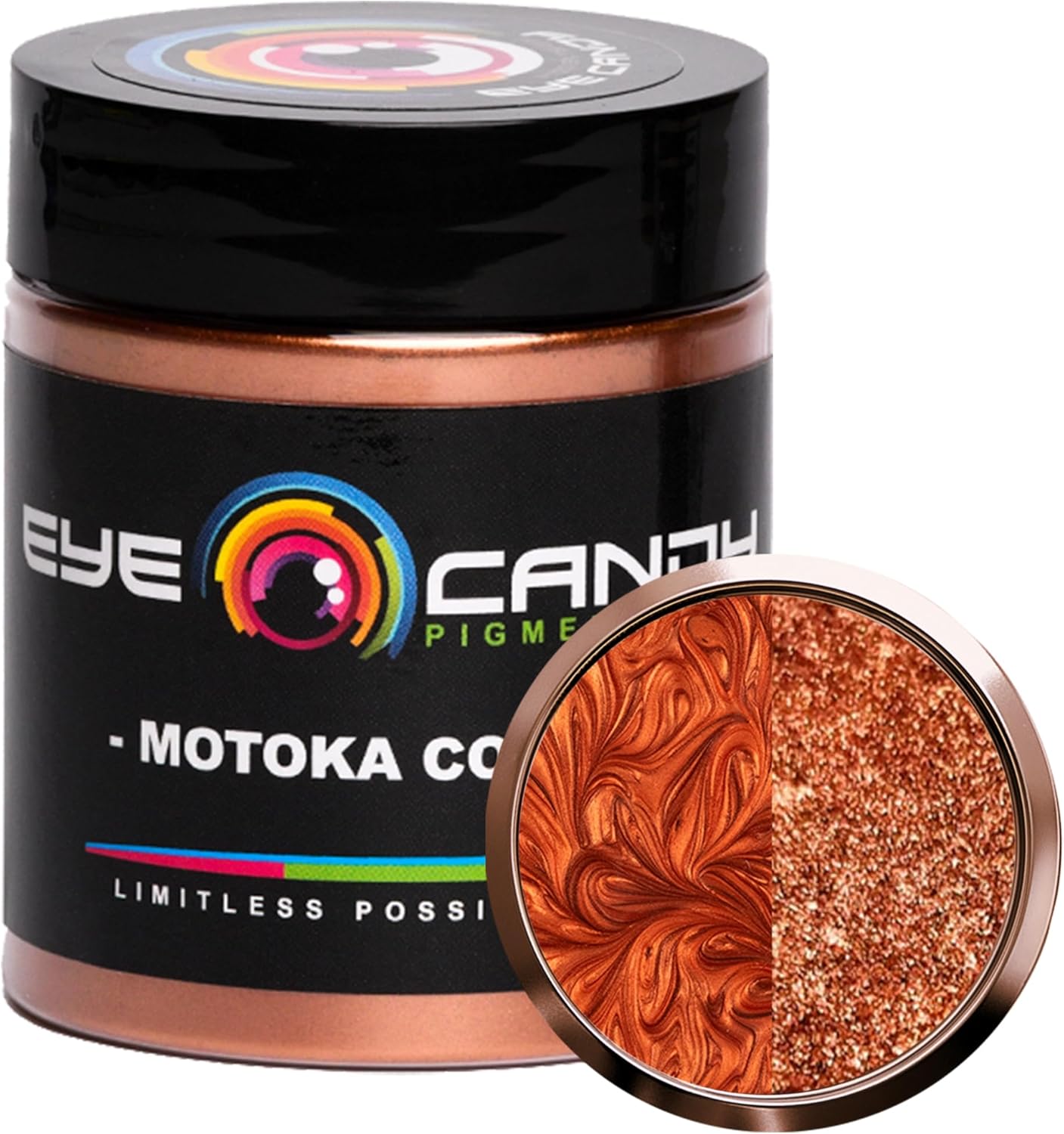Eye Candy Pigments Premium Copper Mica Powder - Motoka Copper (25gr) - for Epoxy, Resin, Soap, Paint, Woodworking, Acrylic Pouring, Bath Bombs, Fishing Lures - DIY Arts and Crafts Additive
