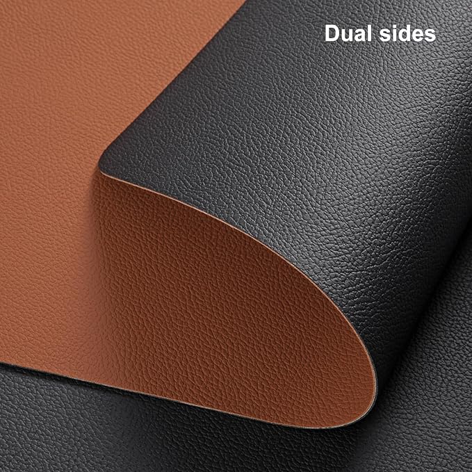 Myir JUN Table Runner Double Sided Vinyl Runner Table 72 Inch Long Runner for Table Washable Waterproof Non-Slip for Home Decorations Black Brown,12 x 72 inch