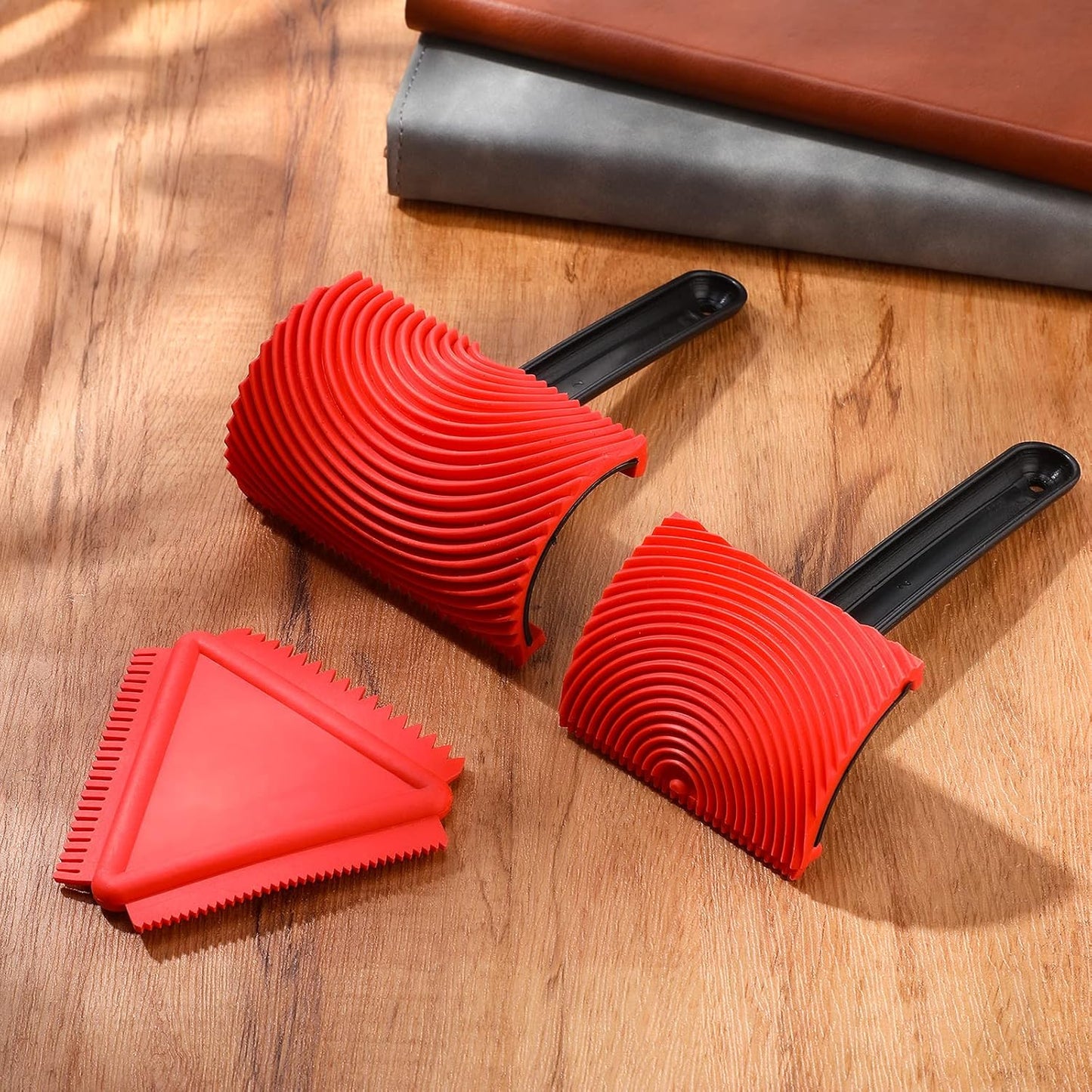 Honoson Set of 3 Wood Graining Tool Wood Graining Painting Tool Set DIY Texture Rubber Empaistic Roller for Household Wall Room Art Paint Decoration