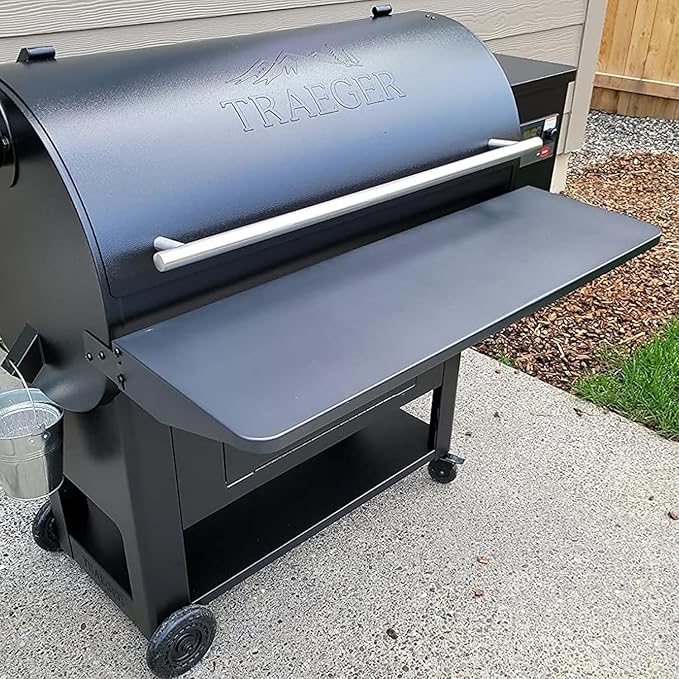 Utheer Folding Front Shelf for Traeger Pro 34, Century 885, Texas Elite 34 Pellet Grills, BAC363 Grill Accessory 37" x 12", Heavy-Duty Steel Table Supports 60 LBS, Foldable Prep & Storage Station