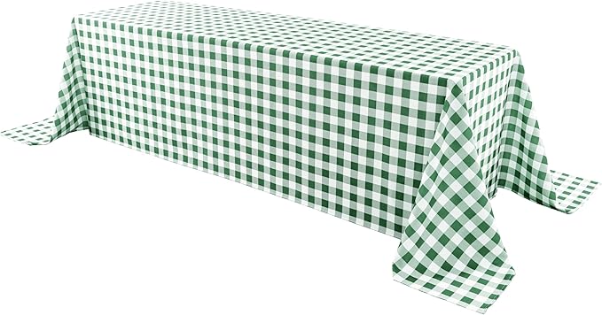 Classic Gingham Buffalo Tablecloth Fabric - Oblong 90x132 Inch Water Proof Checkered Table Cloth for Indoor Outdoor - Table Cover for Birthday, Picnics, BBQs, and Parties