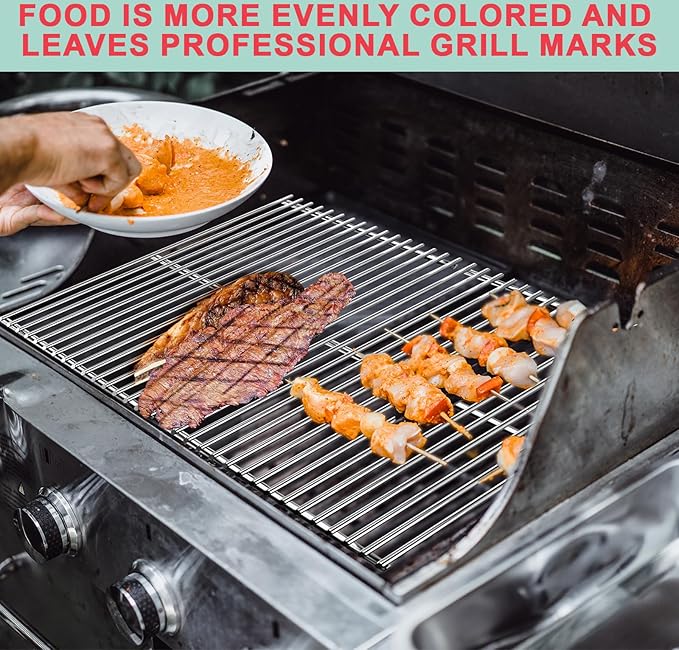 SUS 304 Grill Grates & 15.3" Flavorizer Bars for Weber Spirit I / II 300 Series, for Weber Spirit S-310,E-310,S-320,E-320,SP-330,SP-320,S-330,SP-310 Grills with Front Control Knobs,for Weber 7638 7636