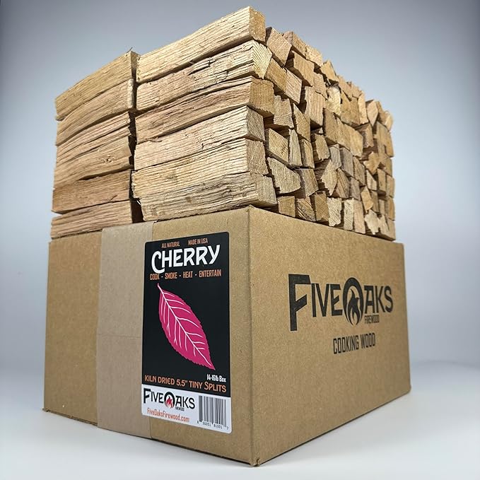 Pizza Oven Wood for Wood Fire Pizza Oven, Mini Cherry Firewood. 5 Inch Cherry Wood (1,000 Cubic Inches) ~5" Kiln Dried Firewood for Ooni Pizza Ovens, Gozney, Bertello Pizza Oven